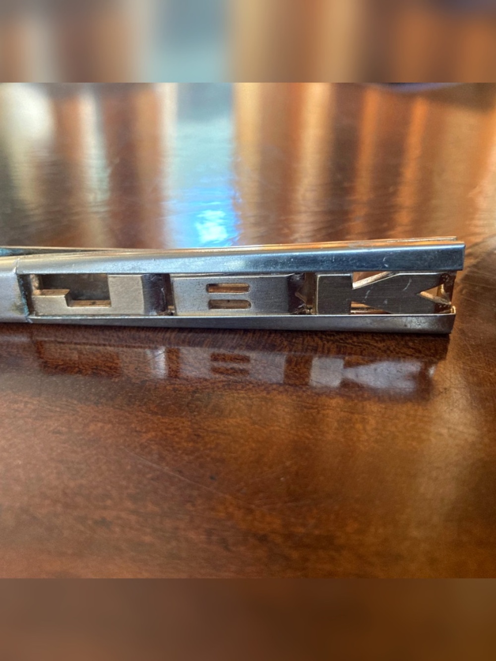 Vintage Swank Silver Tone Money Clip – Cutout Geometric Modernist Design – USA